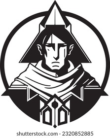 Priest logo. Cleric symbol. Paladin illustration.