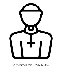 Priest man icon outline vector. Mass man culture. Bible adult ritual