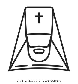 Priest man vector icon in simple outline style. This icon are perfect for your websites and applications.