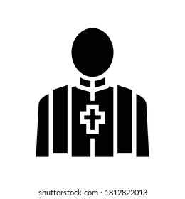 priest pastor glyph icon vector. priest pastor sign. isolated contour symbol black illustration