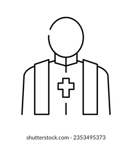 priest pastor line icon vector. priest pastor sign. isolated contour symbol black illustration
