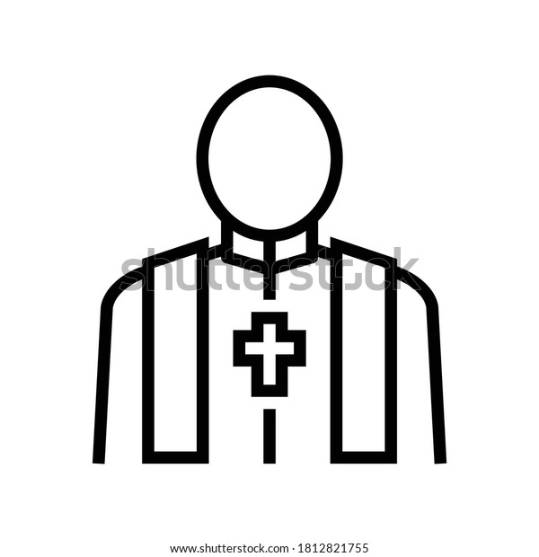 priest pastor line icon vector.\
priest pastor sign. isolated contour symbol black\
illustration