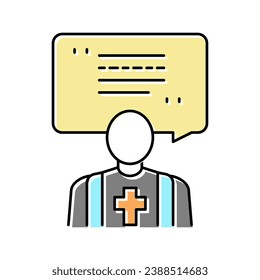 priest pet funeral color icon vector. priest pet funeral sign. isolated symbol illustration