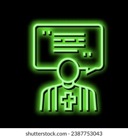 priest pet funeral neon light sign vector. priest pet funeral illustration