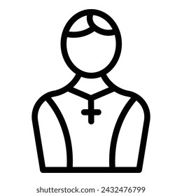 Priest prayer icon outline vector. Ritual catholic minister. Scripture belief