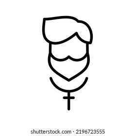 Priest preacher with cross on neck Christian pastor people flat vector icon. Single high quality outline symbol for web design or mobile app. Thin line sign for design logo, visit card. Outline logo