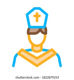 priest preacher icon vector. priest preacher sign. color symbol illustration