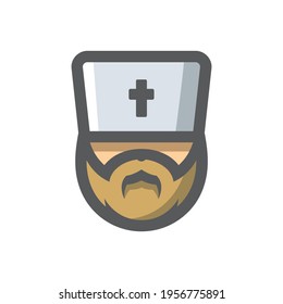 Priest Religion men Vector icon Cartoon illustration.