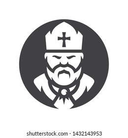 Priest Religion Vector silhouette sign.