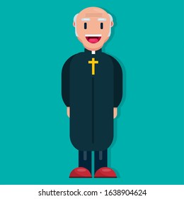 priest religious concept people vector illustration in flat style 