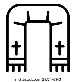 Priest scarf icon outline vector. Adult pray catholic. Religion tradition