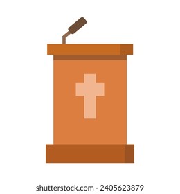 Priest stand illustrated on white background