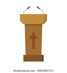 Priest stand illustrated on white background