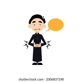 Dolor de estómago Sacerdote Vector plano Dibujo ilustrativo