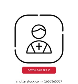 Priest symbol, wedding agency outline vector icon. Modern, simple flat vector illustration for web site or mobile app