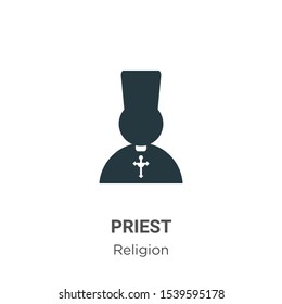 Priest vector icon on white background. Flat vector priest icon symbol sign from modern religion collection for mobile concept and web apps design.