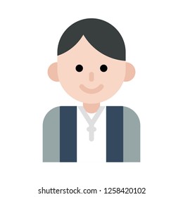 Priest vector, wedding related flat design icon 
