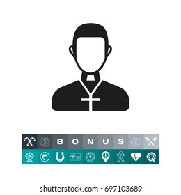 Priest wearing cross simple icon