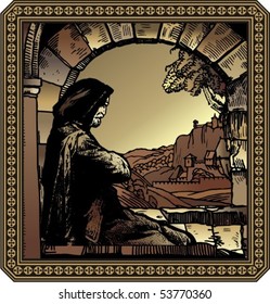 Priest for wine label