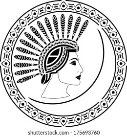 priestess. stencil. vector illustration