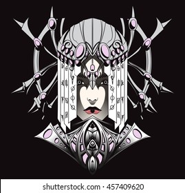 Priestess with unusual eyes