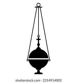 Priest's censer on white background