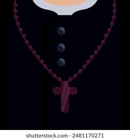 priest's clothing with crucifix vector illustration