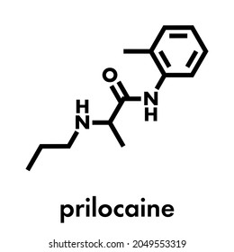 Prilocaine Local Anesthetic Drug Molecule. Skeletal Formula.