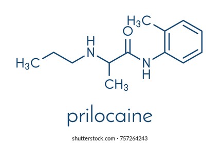 Prilocaine Local Anesthetic Drug Molecule. Skeletal Formula.