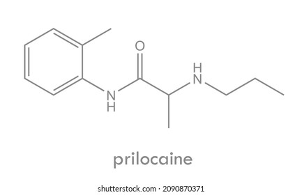 Prilocaine Structure. Local Anaesthetic Drug Molecule. Chemical Formula.