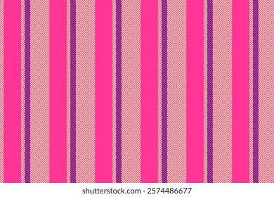 Prim vector stripe pattern, iconic textile fabric vertical. Pestive lines texture seamless background in pink and yellow colors palette.