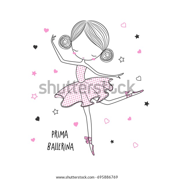 Immagine Vettoriale Stock A Tema Prima Ballerina Design Della Superficie Per Royalty Free