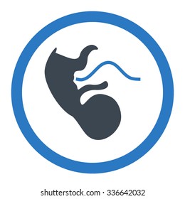 Primacy Embryo vector icon. Style is bicolor flat rounded symbol, smooth blue colors, rounded angles, white background.