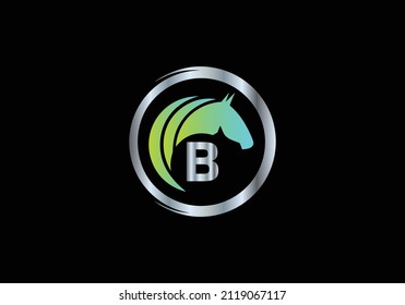 Primary B Circles Horse Shape Monogram Vector Font Emblem Alphabet Abstract Creative Work Logo