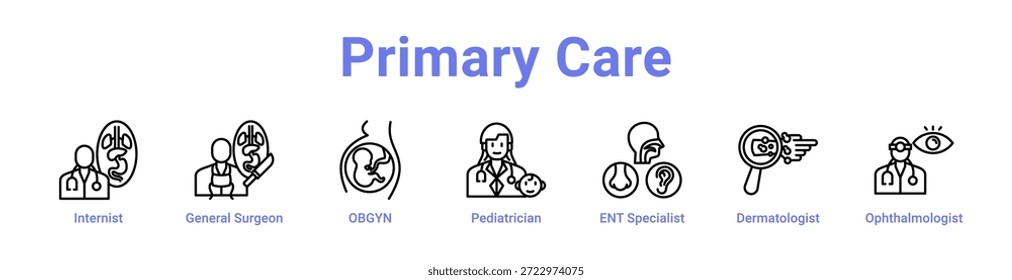 Primary Care icon banner and collection