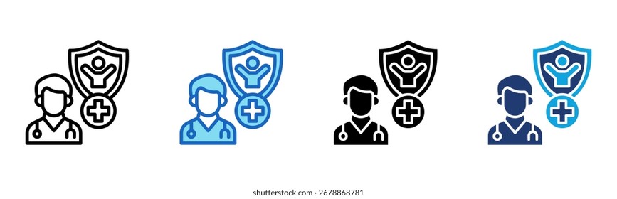 Icono de Atención Primaria Multi Style Ilustración vectorial