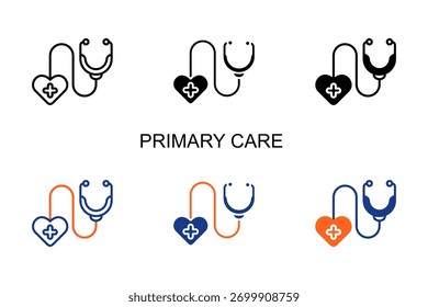 Primary Care Icon Multi Style Vector Illustration