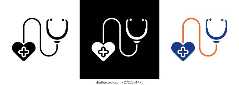 Ilustração do vetor de glifo do conjunto de ícones do Primary Care