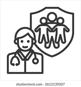 Primary Care Icon Vector Illustration Outline