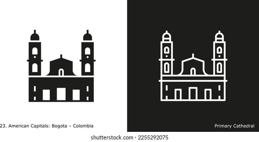 Icono principal de la catedral. Edificio emblemático de Bogotá, capital de Colombia

