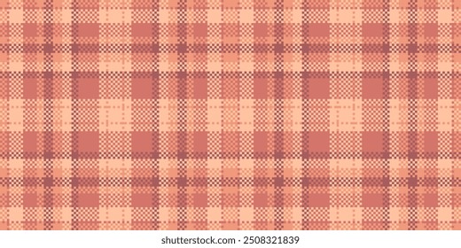 Primary check pattern seamless, diamond textile background vector. Part texture fabric plaid tartan in red and orange colors palette.