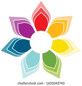 Primary color palette in the form of a flower