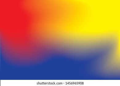 Primary colors background, blue, red, and yellow. Abstract blurred gradient background.  Vector illustration.