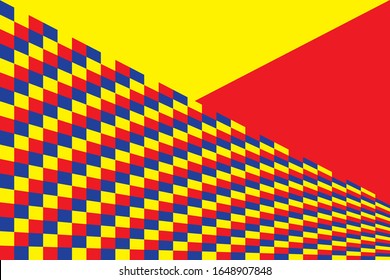 Fondo de colores primarios, azul, rojo y amarillo. Ilustración vectorial.