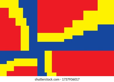 Fondo de colores primarios, azul, rojo y amarillo. Ilustración vectorial.