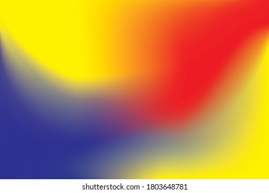 Primary colors background, blue, red, and yellow. Abstract blurred gradient mesh background.  Vector illustration.