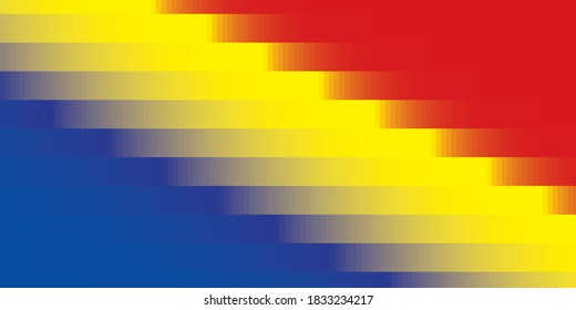 Fondo de colores primarios, azul, rojo y amarillo. Ilustración vectorial.