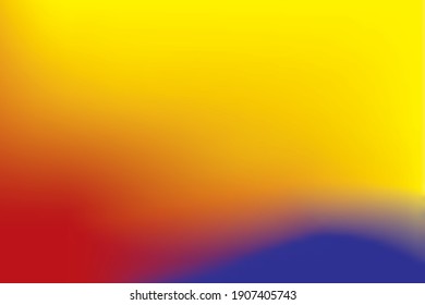 Primary colors background, blue, red, and yellow. Abstract blurred gradient background.  Vector illustration.