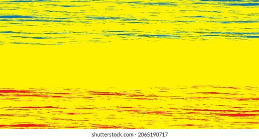 Fondo de colores primarios, azul, rojo y amarillo. Diseño moderno de arte colorido con estilo de pincel. Ilustración vectorial.