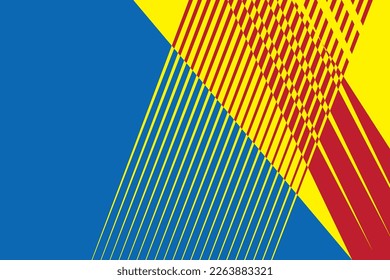Primary colors background, blue, red, and yellow in geometric shape. Vector illustration.